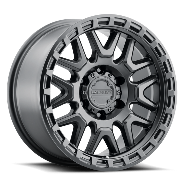 Raceline 953B Krank Satin Black Wheel 17x9 | 8x170 BC | -12 Offset - fits Ford F-250 Super Duty 1999-2026, Ford F-350 Super Duty SRW 1999-2026, Ford Excursion 2000-2005