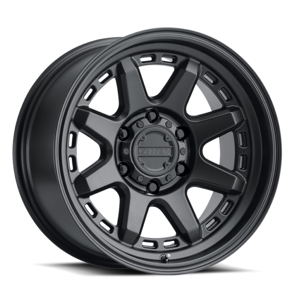 Raceline 947B Scout Satin Black Wheel 16x8 | 8x170 BC | -6 Offset - fits Ford F-250 Super Duty 1999-2026, Ford F-350 Super Duty SRW 1999-2026, Ford Excursion 2000-2005