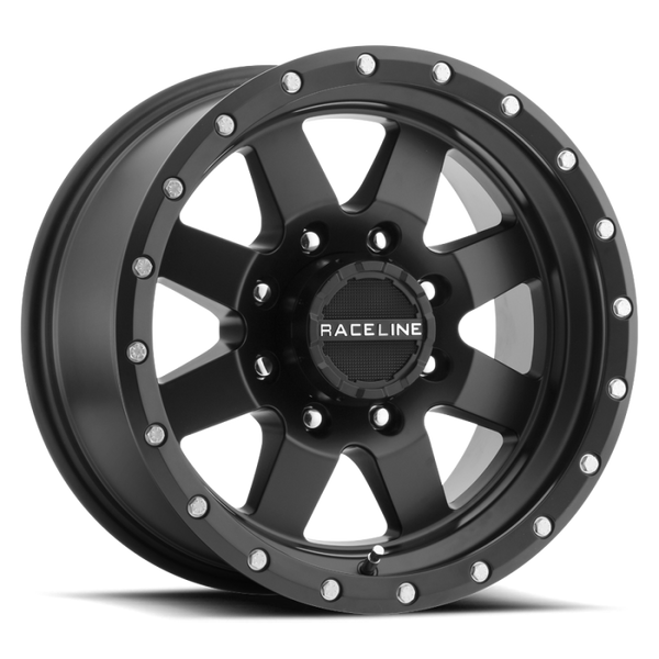 Raceline 935B Defender Satin Black Wheel 17x9 | 8x170 BC | +0 Offset - fits Ford F-250 Super Duty 1999-2026, Ford F-350 Super Duty SRW 1999-2026, Ford Excursion 2000-2005
