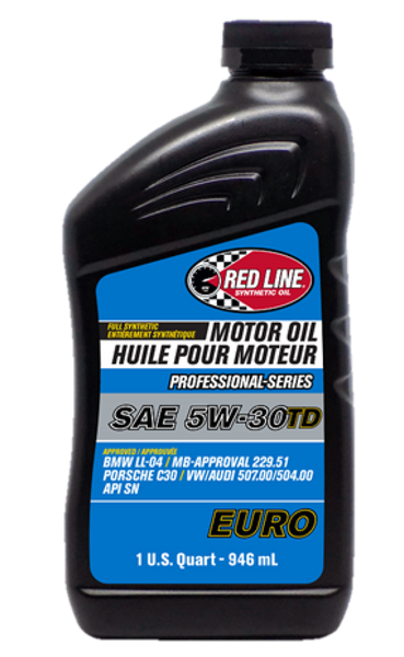 Red Line Pro-Series Euro 5W30 TD Motor Oil - Quart - Case of 6