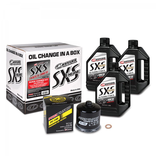 Maxima SxS Quick Change Kit 10W-50 Synthetic Oil w/ Black Filter