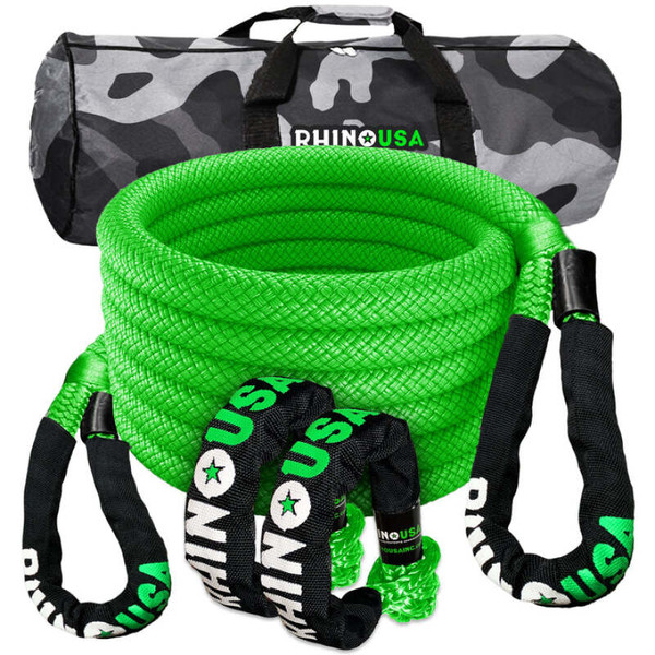 Rhino USA 7/8In X 30Ft Kinetic Rope Recovery Kit Green recovery gear product photo
