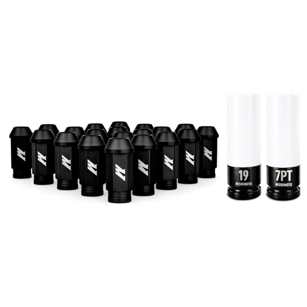 Mishimoto Lug Nuts, Black | Locking 1/2 X 20 23pc | MMLG-1220-23LBK