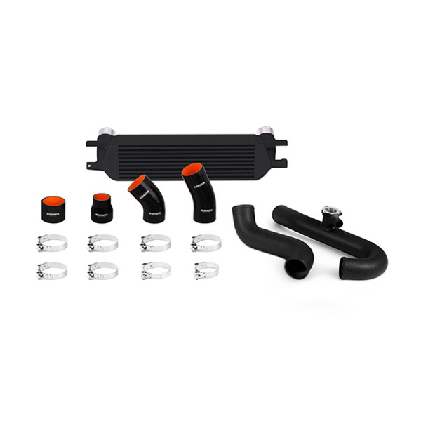 Mishimoto Intercooler, Black | 2015-2023 Ford Mustang EcoBoost Performance - Core Wrinkle Pipes | MMINT-MUS4-15KWBK