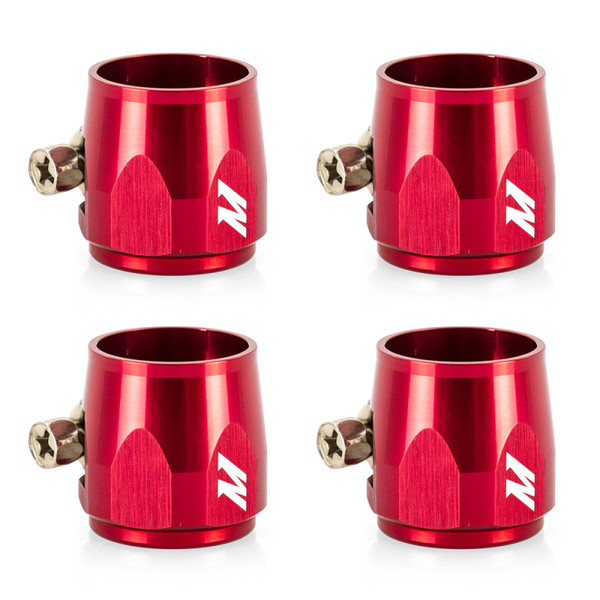 Mishimoto Fitting / Clamp, Red | 8AN Hex Finishers | MMHXF-08-4-RD