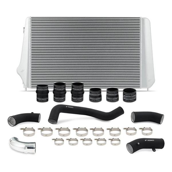 Mishimoto Intercooler, Silver | 2017-2019 GM L5P Duramax - w/ WBK Pipes | MMINT-DMAX-17KSLBK