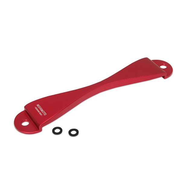 Mishimoto Battery Tie-Down, Red | Subaru CNC | MMTD-SUB-RD