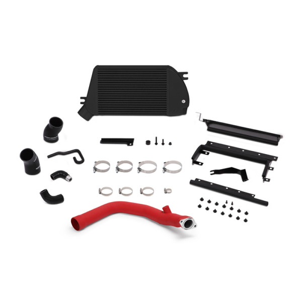 Mishimoto Intercooler, Black | 2015-2021 Subaru WRX Top-Mount - Powder Coated & Wrinkle Red Pipes | MMTMIC-WRX-15RBK