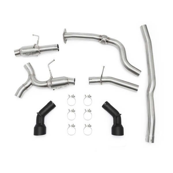 Mishimoto Exhaust Component, Black | 2016-2024 Chevrolet Camaro 2.0T Dual Tip Cat-Back Exhaust | MMEXH-CAM4-16DTPBK