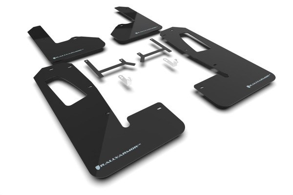 Rally Armor 2022-2025 Rivian R1S Black UR Mud Flap w/Light Blue Logo