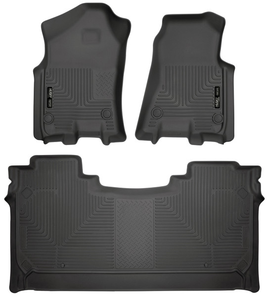 Husky Liners WeatherBeater Front & 2nd Row Seating Floor Liners, Black for 2019-2024 Dodge Ram 1500 Crew Cab - Part #94001