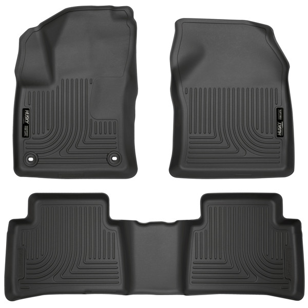 Husky Liners WeatherBeater Front & 2nd Row Seating Floor Liners (Footwell Coverage), Black for 2016-2022 Toyota Prius - Part #98991