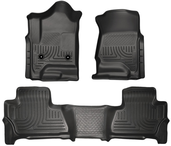 Husky Liners WeatherBeater Combo Front&2nd Row Seating Floor Liners, Black for 2015-2020 Chevy/GMC Suburban/Yukon XL - Part #99211
