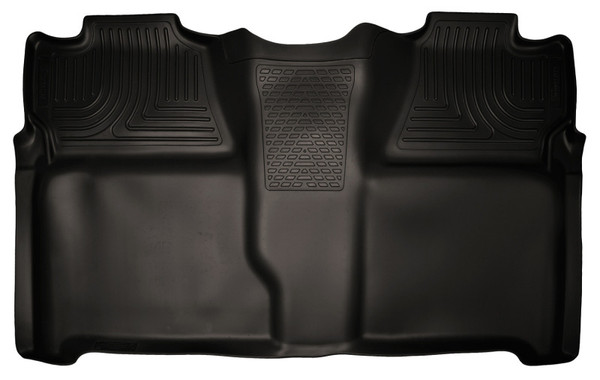 Husky Liners WeatherBeater 2nd Row Seating Floor Liner, Black for 2007-2013 Chevy Silverado 1500/2500HD Crew Cab PU - Part #19201