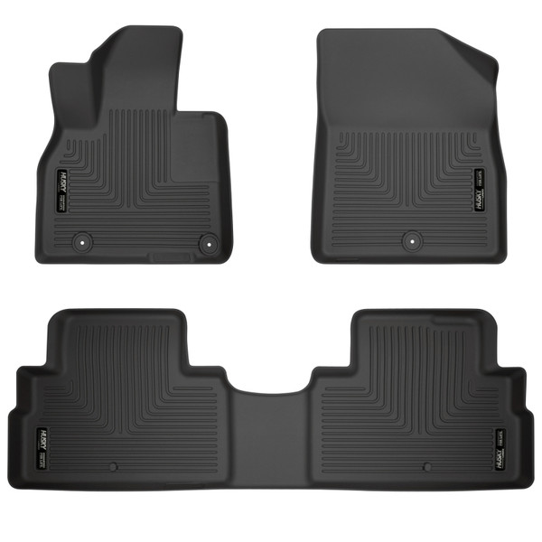 Husky Liners WeatherBeater Front & 2nd Row Seating Floor Liners, Black for 2020-2025 Kia Telluride - Part #95691