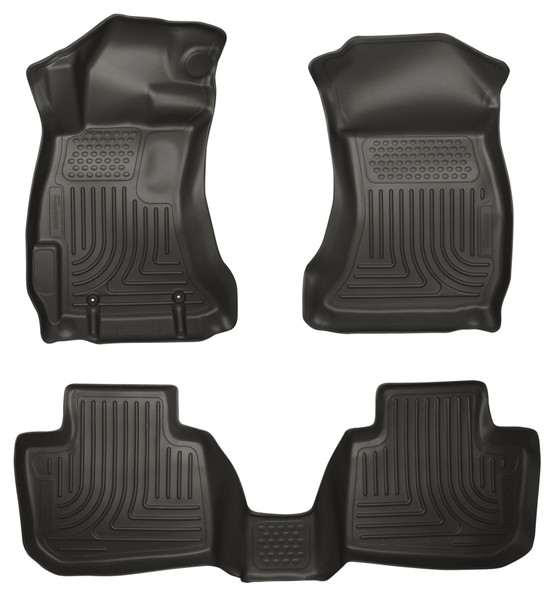 Husky Liners WeatherBeater Combo Front&2nd Row Floor Liners, Black for 2012-2014 Impreza/2015 WRX/STi - Part #99801