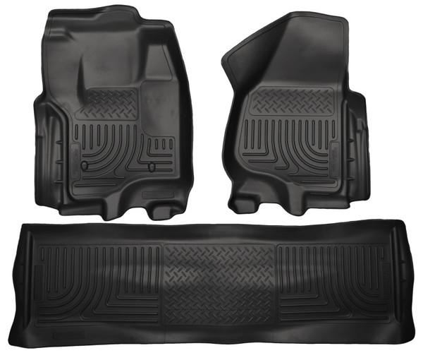 Husky Liners WeatherBeater Combo Floor Liners, Black for 2012 .5 Ford SD Crew Cab (w/o Manual Trans Case) - Part #99711