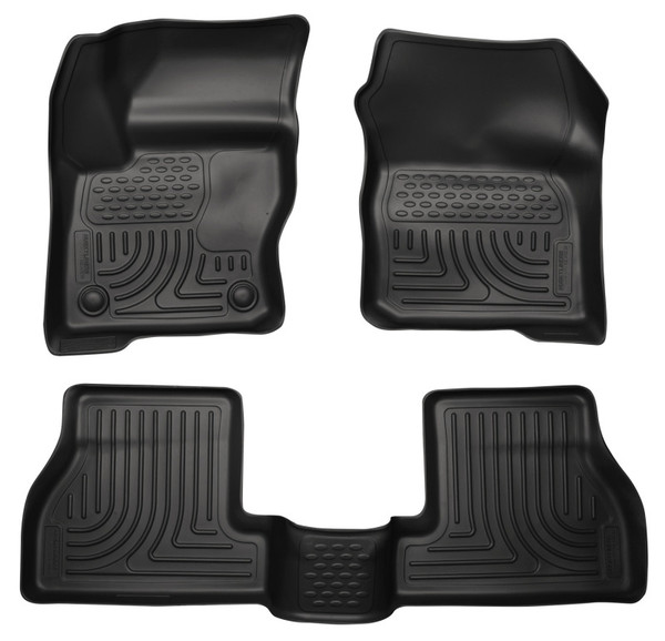 Husky Liners WeatherBeater Combo Floor Liners, Black for 2012 Ford Focus (4DR/5DR) - Part #98771
