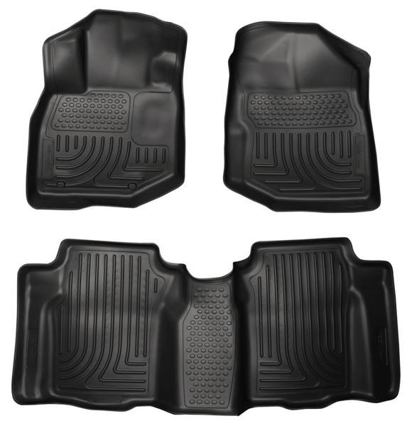 Husky Liners WeatherBeater Combo Floor Liners, Black for 2009-2012 Honda Fit - Part #98491