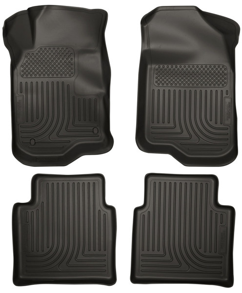 Husky Liners WeatherBeater Combo Floor Liners, Black for 2008-2012 Chevy Malibu/2007-2009 Saturn Aura - Part #98111