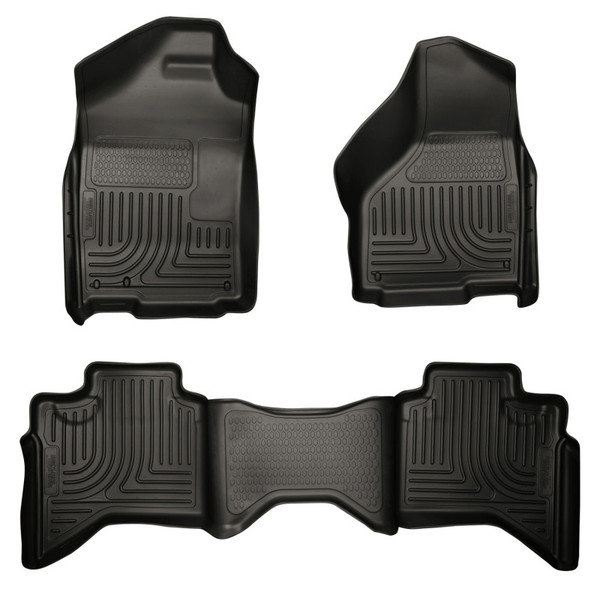Husky Liners WeatherBeater Combo Floor Liners, Black for 2003-2008 Dodge Ram 1500/2500/3500 Quad Cab - Part #98031