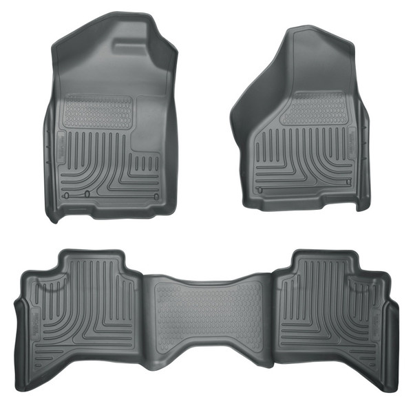 Husky Liners WeatherBeater Combo Floor Liners, Gray for 2003-2008 Dodge Ram 1500/2500/3500 Quad Cab - Part #98032