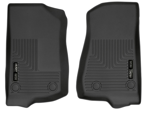 Husky Liners WeatherBeater Front Row Floor Liners, Black for 2019-2024 Jeep Wrangler JL/JLU - Part #13021