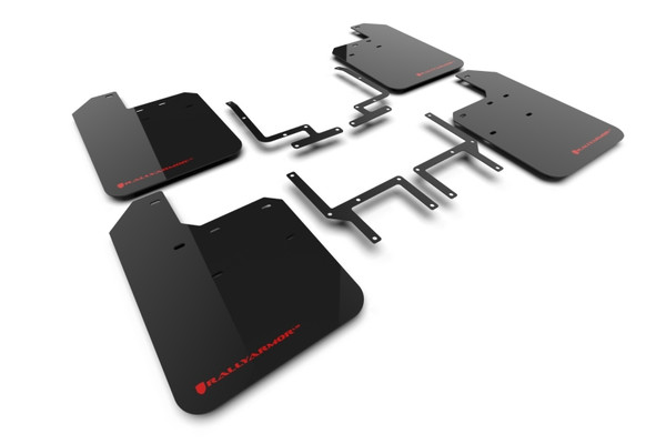 Rally Armor 2018-2025 Wrangler Rubicon JL Black UR Mud Flap w/ Red Logo