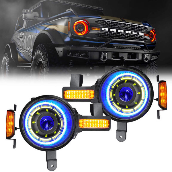 Oracle 2021-2025 Ford Bronco Oculus Bi-LED Projector Headlights - ColorSHIFT LED