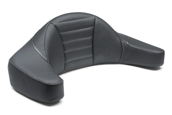 Mustang Motorcycle 1993-2013 HD FL Super Touring Extended Arm Deluxe Wrap-Around Backrest Black w/Grey Stitching product photo