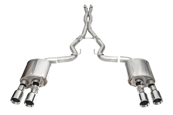 Corsa 2024-2025 Ford Mustang Dark Horse 5.0L 3in Dual Rear Exit Cat-Back w/Twin 4.5in Polish Straight Tip