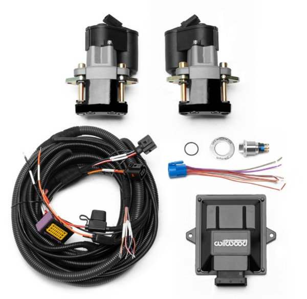 Wilwood Electronic Parking Brake Rear Retrofit Brake Kit - Black Powder Coat Caliper - wil140-15979-BK