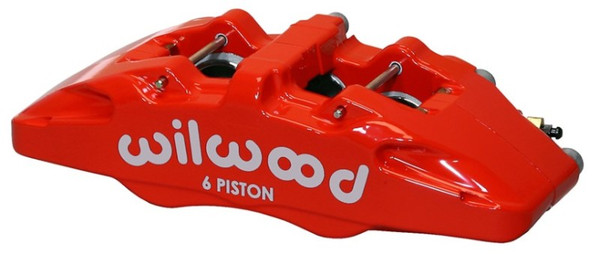 Wilwood Caliper-Forged Dynapro 6 5.25in Mount-Red-L/H 1.62/1.12/1.12in Pistons 0.81in Disc - wil120-13435-RD