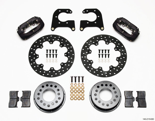 Wilwood Forged Dynalite Rear Drag Kit Drilled Rotor New Big Ford 2.50in Offset - wil140-2119-BD