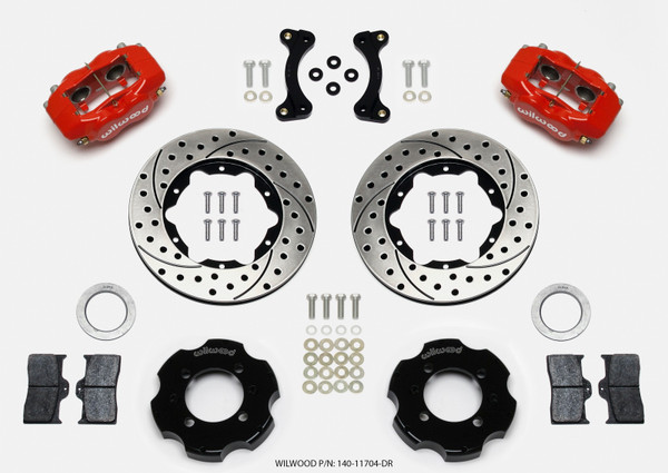 Wilwood Forged Dynalite Front Hat Kit 11.00in Drilled Red 95-05 Miata - wil140-11704-DR