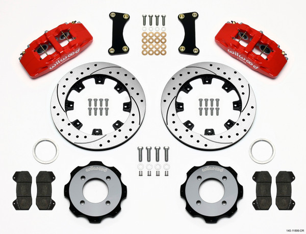 Wilwood Dynapro 6 Front Hat Kit 12.19in Drilled Red 2011 Fiesta - wil140-11899-DR