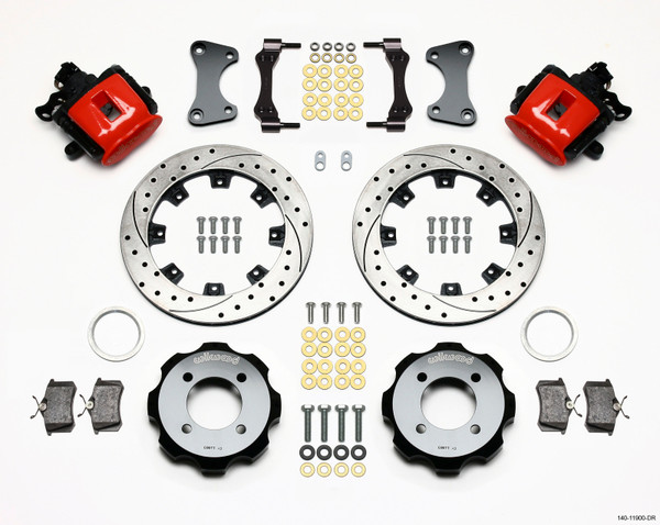 Wilwood Combination Parking Brake Rear Kit 11.75in Drilled Red 2011 Fiesta Rear - wil140-11900-DR