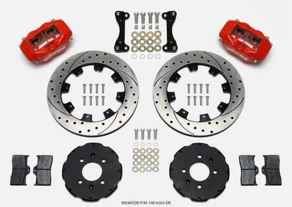 Wilwood Forged Dynalite Front Hat Kit 12.19in Drilled Red 94-01 Honda/Acura w/262mm Disc - wil140-6163-DR