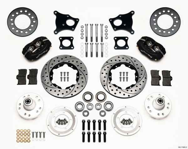 Wilwood Forged Dynalite Front Kit 11.00in Drilled AMC 71-76 OE Disc w/o Bendix Brakes - wil140-11940-D