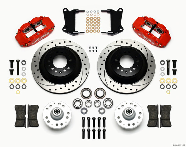 Wilwood Narrow Superlite 6R Front Hub & 1PC Rtr Kit 12.88in Dril -Red 67-69 Camaro 64-72 Nova - wil140-12271-DR
