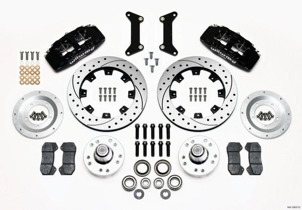 Wilwood Dynapro 6 Front Hub Kit 12.19in Drilled 79-87 GM G Body - wil140-12837-D