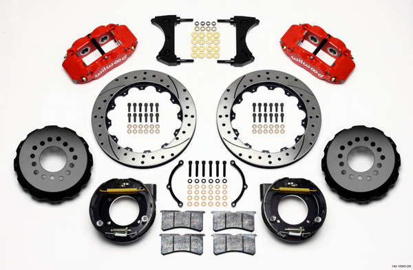 Wilwood Narrow Superlite 4R Rear P-Brk Kit 12.88in Drilled Red Chevy C-10 2.42 Offset 5-lug - wil140-10093-DR