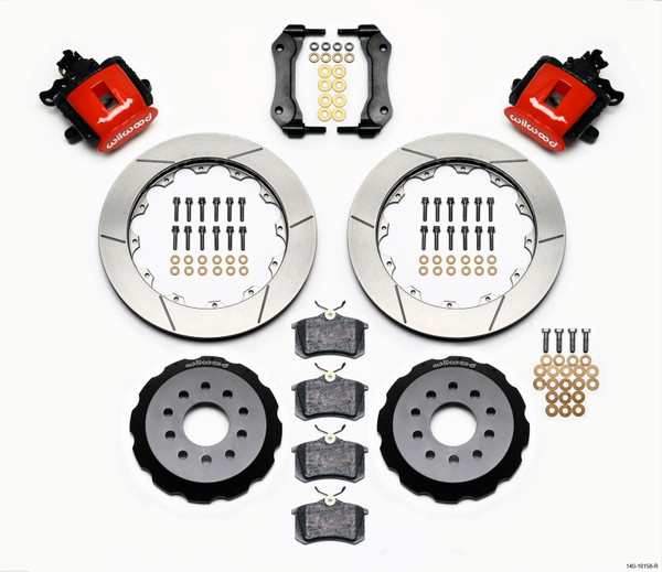 Wilwood Combination Parking Brake Rear Kit 12.88in Red Mustang 94-04 - wil140-10158-R