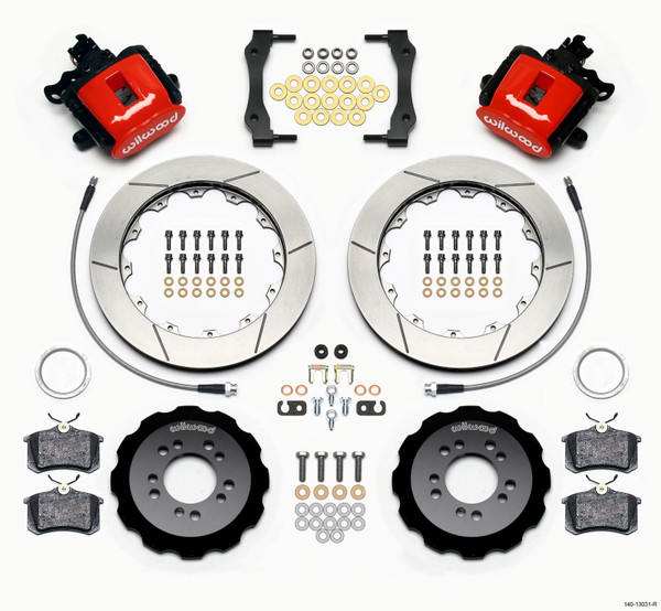Wilwood Combination Parking Brake Rear Kit 12.88in Red 2013-Up Ford Focus ST w/ Lines - wil140-13031-R