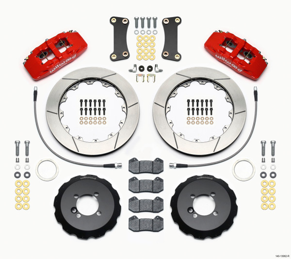 Wilwood Dynapro 6 Front Hat Kit 12.88in Red 2002-Up Mini Cooper w/ Lines - wil140-13062-R