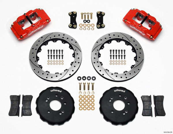 Wilwood FSLI4 Front Hat Kit 13.00in Drilled Red Nissan 240SX - wil140-9194-DR