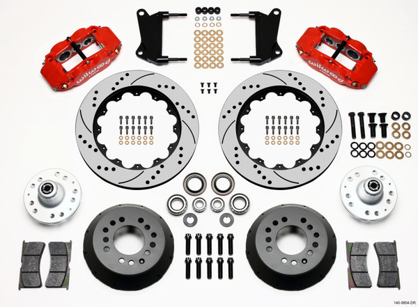 Wilwood Narrow Superlite 6R Front Hub Kit 14.00in Drill Red 67-69 Camaro 64-72 Nova Chevelle - wil140-9804-DR
