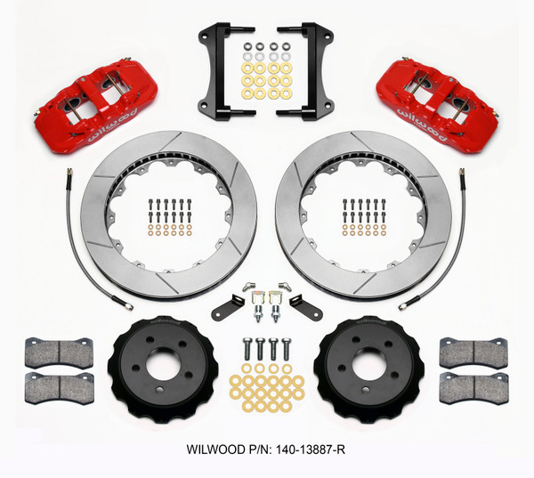 Wilwood AERO6 Front Hat Kit 15.00 Red 15-23 Mustang w/Lines - wil140-13887-R
