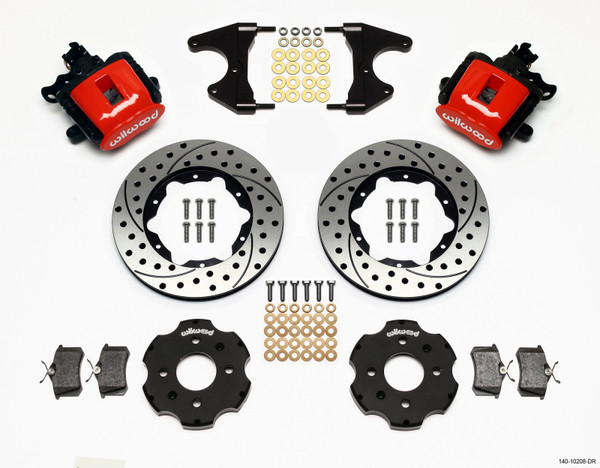 Wilwood Combination Parking Brake Rear Kit 11.00in Drilled Red Civic / Integra Drum 2.46 Hub Offset - wil140-10208-DR