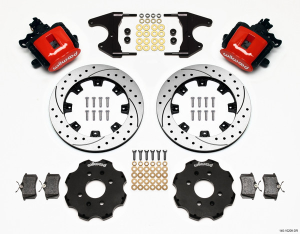Wilwood Combination Parking Brake Rear Kit 12.19in Drilled Red Civic / Integra Drum 2.46 Hub Offset - wil140-10209-DR